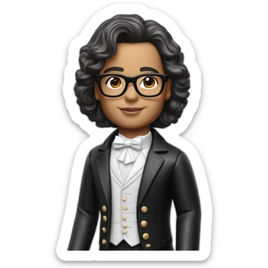 Young 2020 Beethoven with glasses is Barbie fan sticker