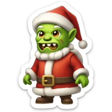 supercell goblin as santa claus sticker