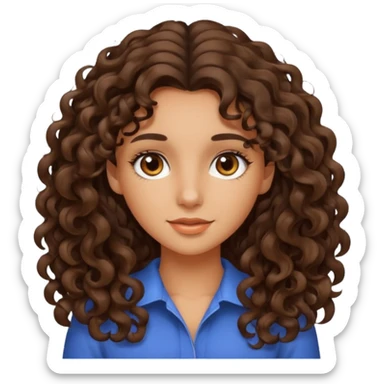 Fille brune cheveux bouclé long peau légèrement bronzé  sticker