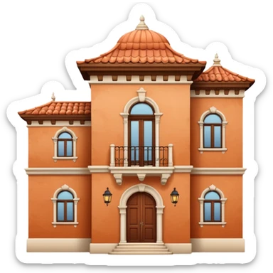 house with spanish architecture sticker