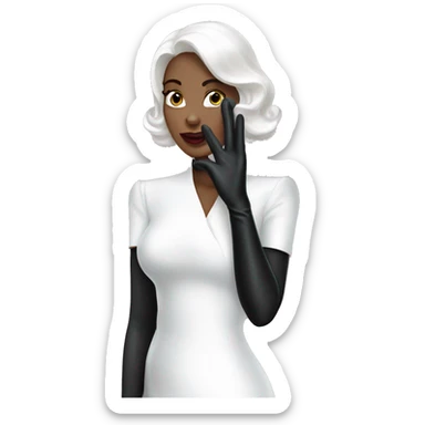 Black Latex gloves white elegant woman sticker