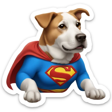 Dog wearing superman costume  sticker