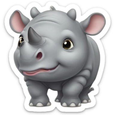 Cute little chubby Rhino sticker