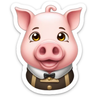 a pig dressing licor sticker