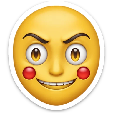 side eyeing emoji with evil smile and raised eyebrow sticker