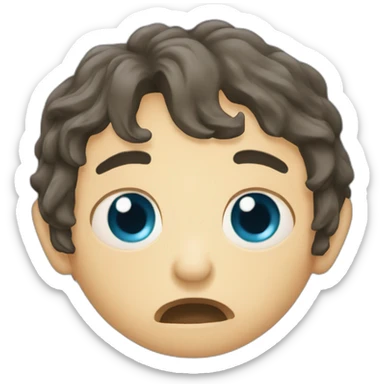 Frodo sobbing blue tears coming from eyes down face sticker