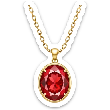 Necklace red complet sticker