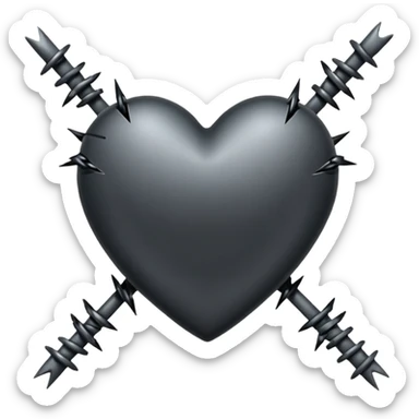 emo heart with a barbed wire sticker