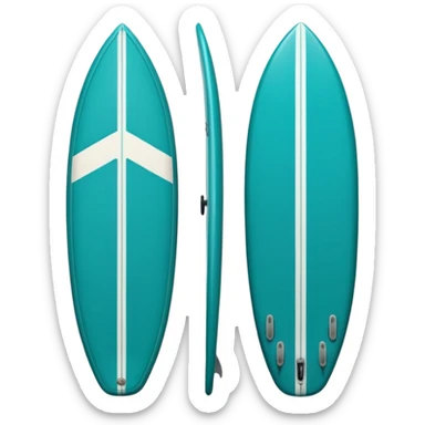 teal surf board sticker