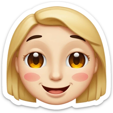 Emoji con cara de coqueta  sticker