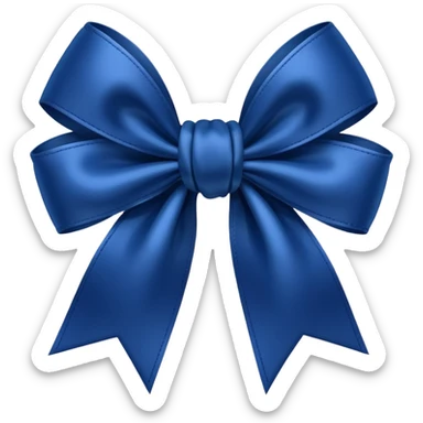 Navy blue heart bow sticker