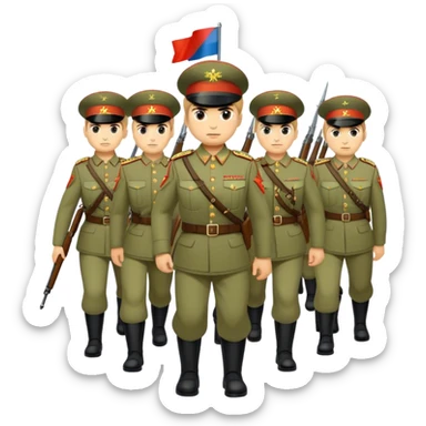big modern Russian army marching, photorealistic sticker