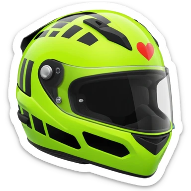 ate a Florecent green heart emoji as the same patterns as Lando Norris's helmet sticker