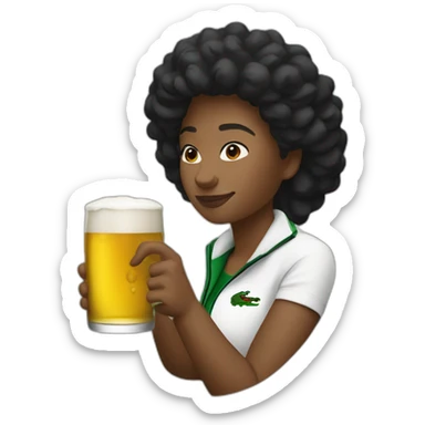Lacoste black friends woman drinking beer with windbreaker sticker