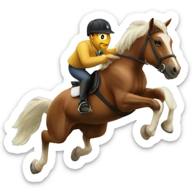 Horse jumping over a fence sticker