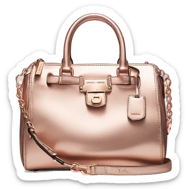 Realistic metallic rose gold michael kors satchel purse.  sticker