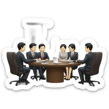 business meeting in asia sticker