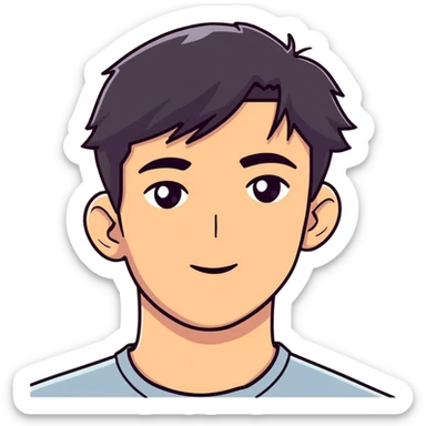 dark-haired male portrait close-up sticker