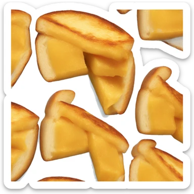 Grilled cheese shaped like a heart sticker