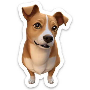 playful dog in nature sticker