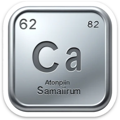 samarium rare earth metal, silvery metal, chemical element Sm, atomic number 62 sticker