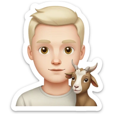 man with square face and a little goat tee ugly sticker