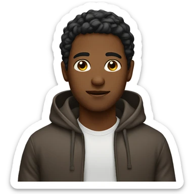 Brown skin guy with hoodie on sticker