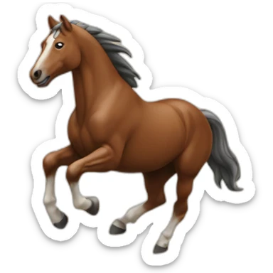 Un cheval sautant un tronc sticker