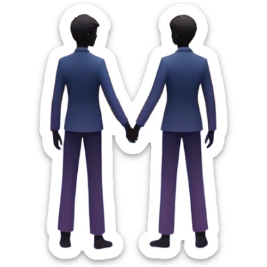 Center composition: Two silhouetted figures standing back-to-back or side-by-side in a circle of calm (soft blues, lavenders, white light)
Around them: Swirling storm energy—abstract shapes, wind lines, chaotic movement in reds, oranges, and dark grays sticker