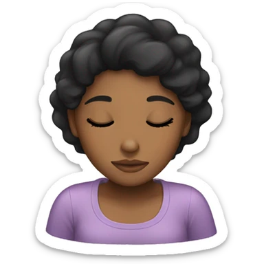 black hair girl sleeping sticker