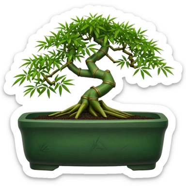 Shohin dark bamboo bonsai pot sticker