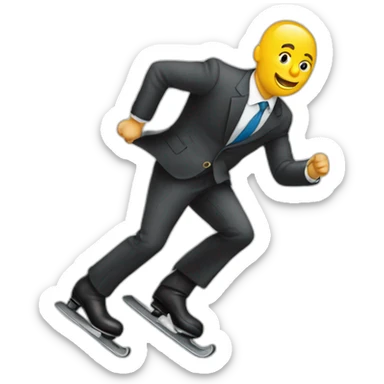 un ejecutivo con un patin sticker