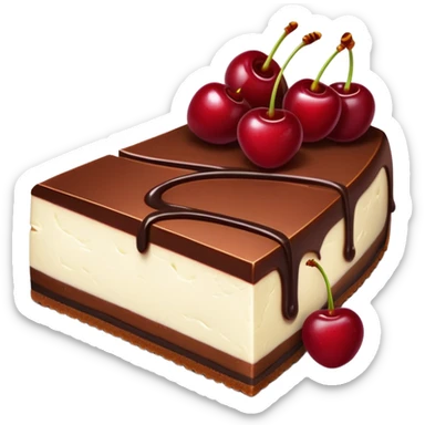 Chocolate cherry cheesecake slice sticker