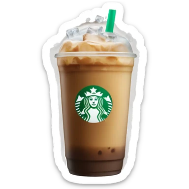 Starbuck ice coffee with ice cubes sticker