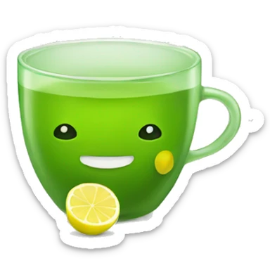 Green tea with lemon  sticker