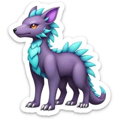 cool colorful dark pastel edgy fantasy animal hybrid Fakemon full body sticker