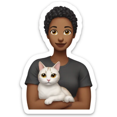 Zoe with cat sticker