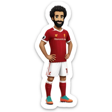 mo salah in liverpool kit sticker