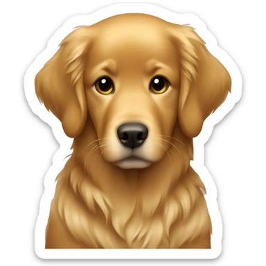 golden retriever with brown-haired girl sticker