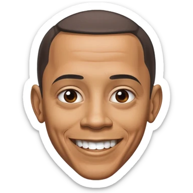 barrack obama with a insanley large forhead sticker