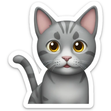Birthday gray cat sticker