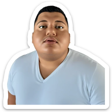 contemplative boy in white shirt sticker