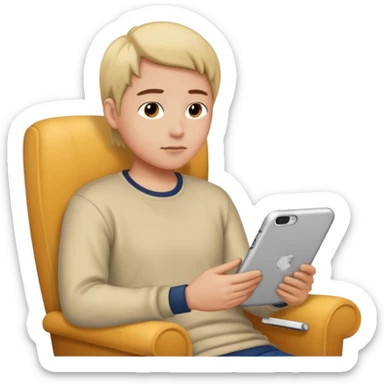 person watching a movie in their living room sticker