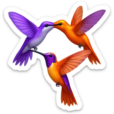Orange Hummingbird and purple hummingbird sticker