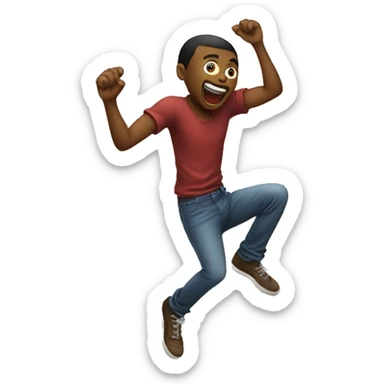 a guy dancing while his tounge is out sticker
