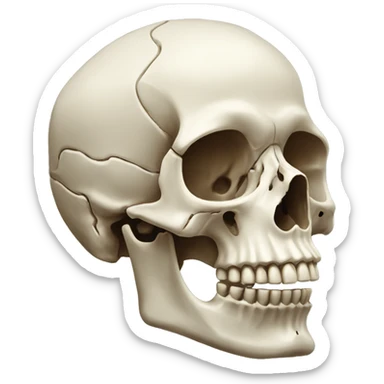 anatomy skull bones sticker