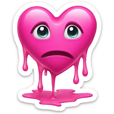 Hot pink heart melting sticker