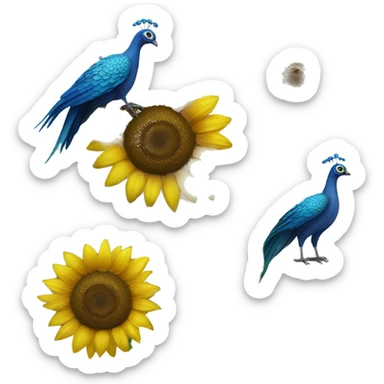 Sunflowers and peacocks sticker