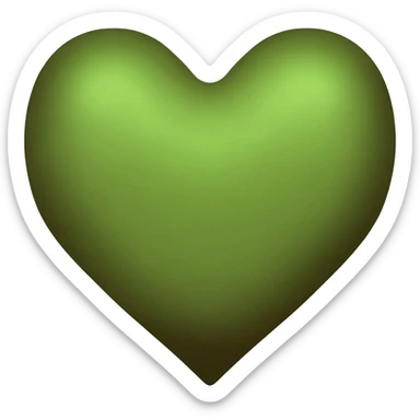 Green & brown heart sticker