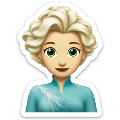 duck with hair like Elsa from frozen  sticker